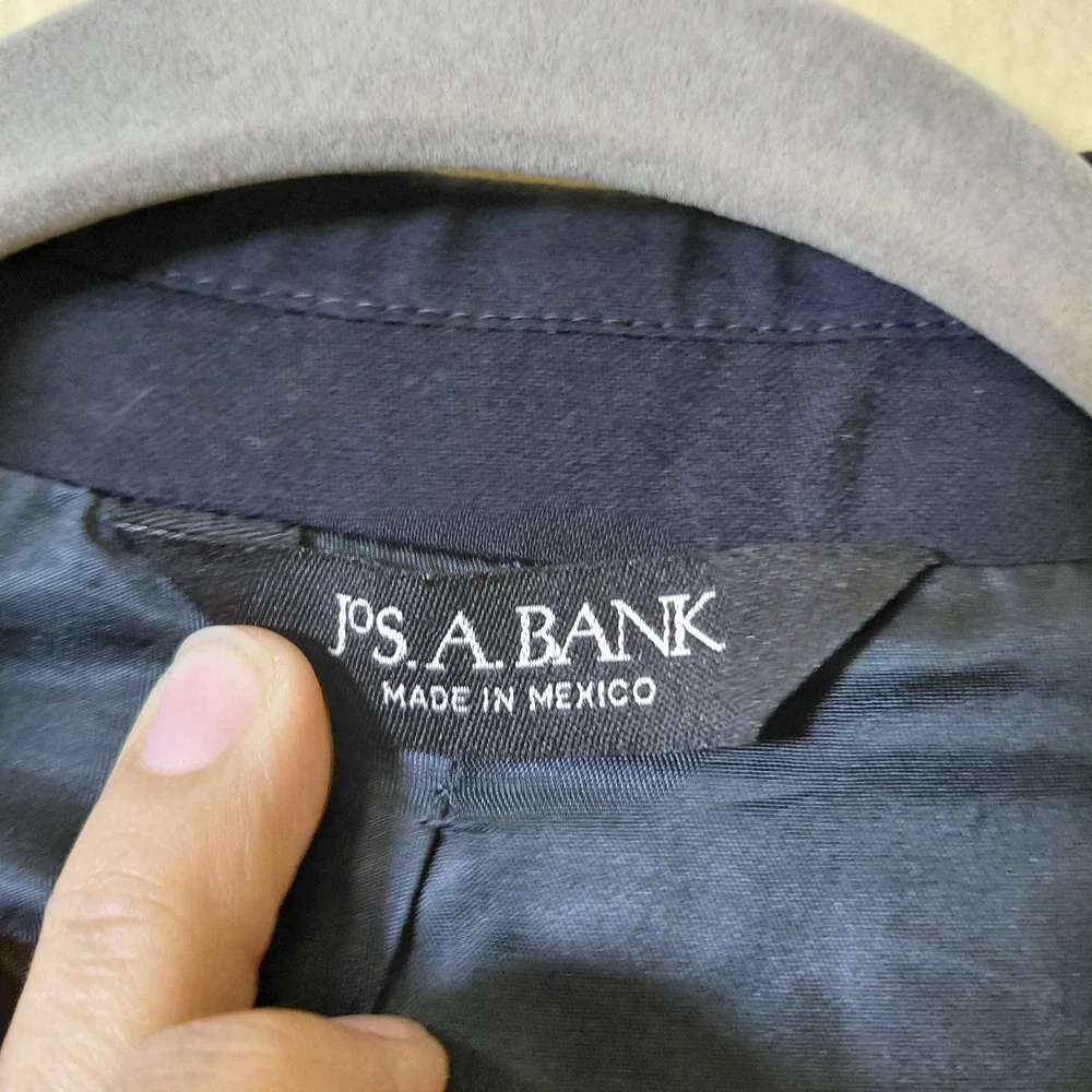 Jos A Bank Mens 43R‎ Blue Wool Fully Lined Suit Jacket Sport Coat Blazer